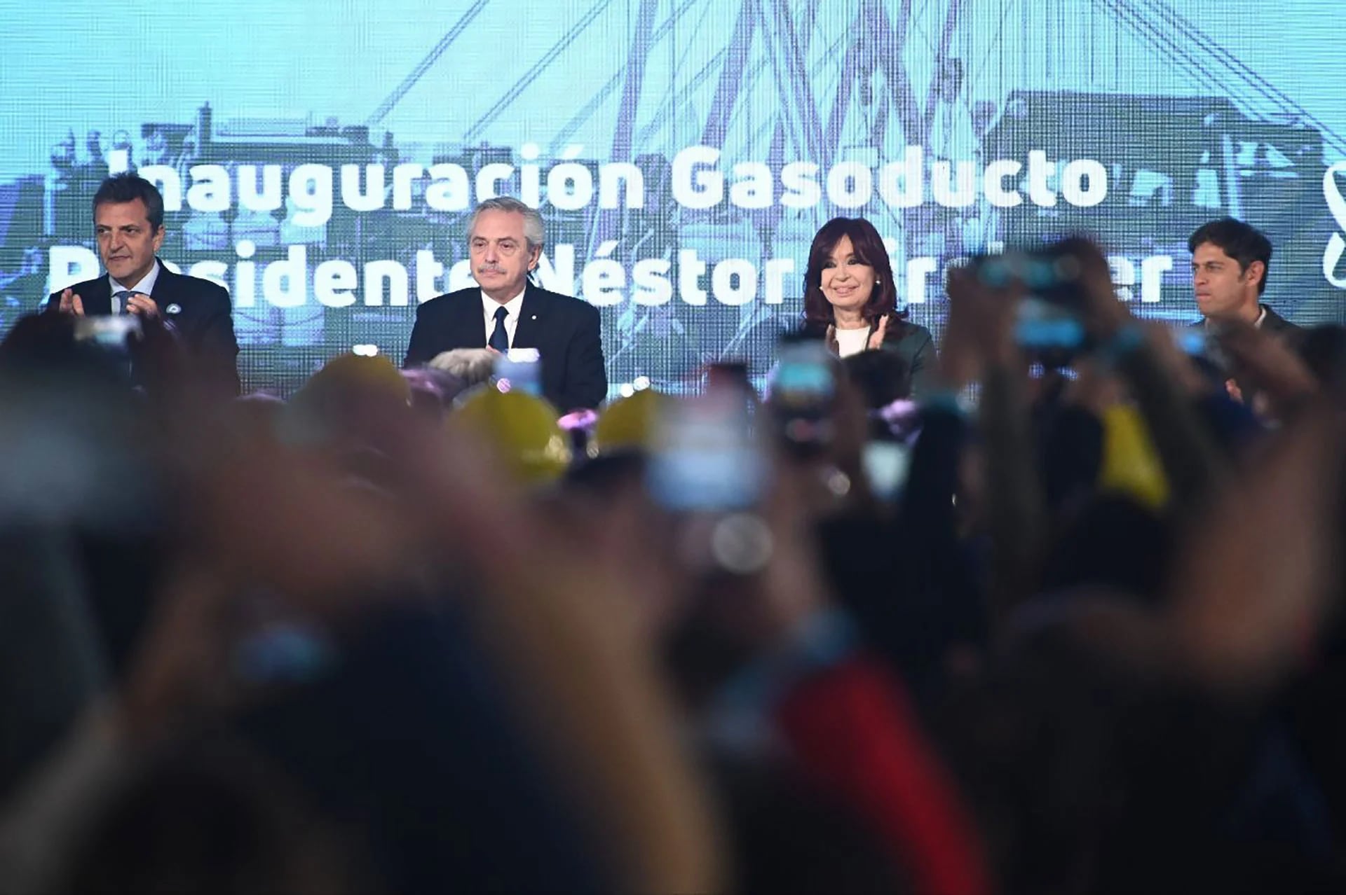 Cristina Kirchner ignoró a Alberto Fernández durante el acto en Saliqueló