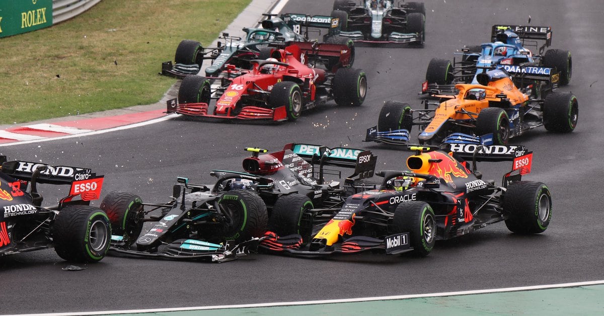 The chaotic start of the Hungarian Formula 1 GP where five cars were left out