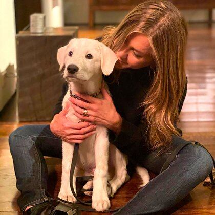 Jennifer Aniston con su cachorro Lord Chesterfield (@jenniferaniston)