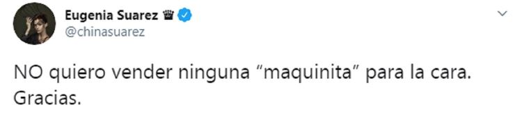 El mensaje de la China Suárez en Twitter