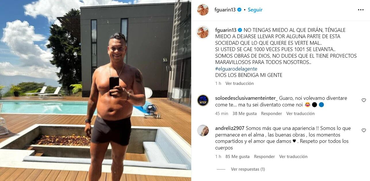 Fredy Guarín dejó ver su aspecto físico a sus seguidores en redes sociales, dos años después de retirarse del fútbol