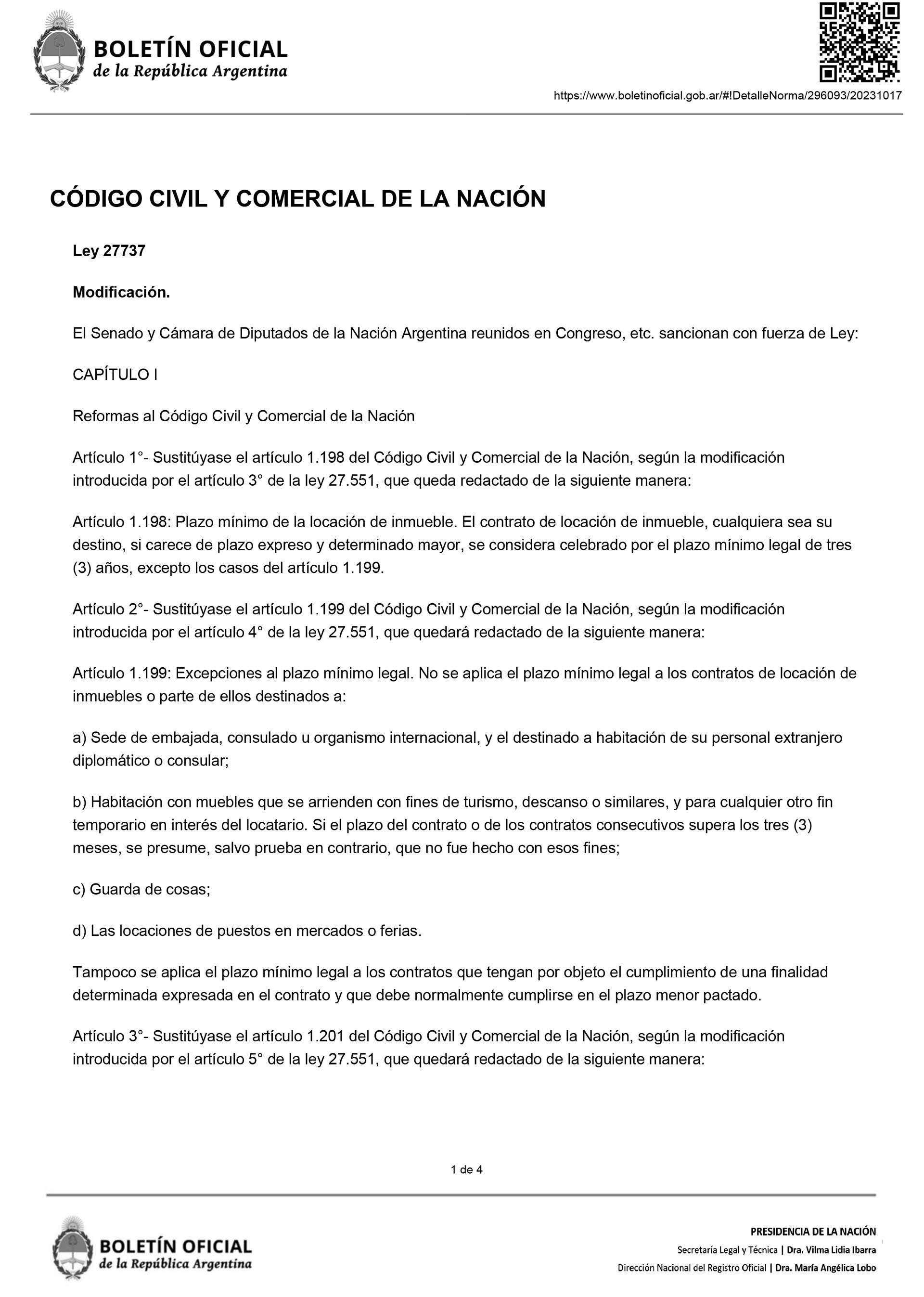 La primera parte de las modificaciones