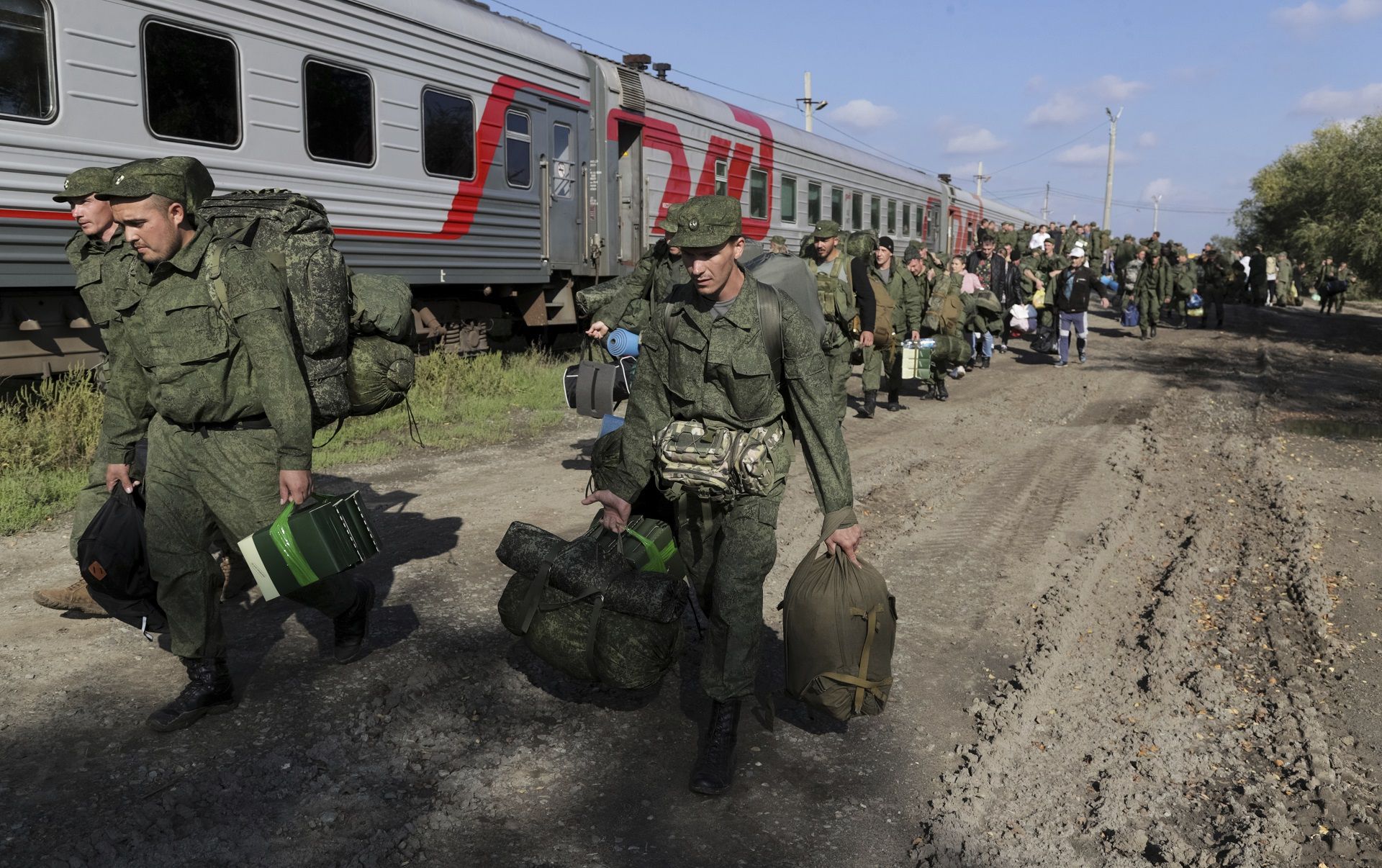 Reclutas en Volgograd tras la movilización del año pasado (AP/archivo)