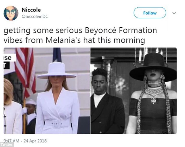 Melania vs Beyoncé, el total white de la primera dama vs el total black de Queen B