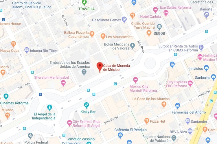La Casa de Moneda se ubica en Paseo de la Reforma, la avenida más importante de la Ciudad de México (Foto: Google Maps)
