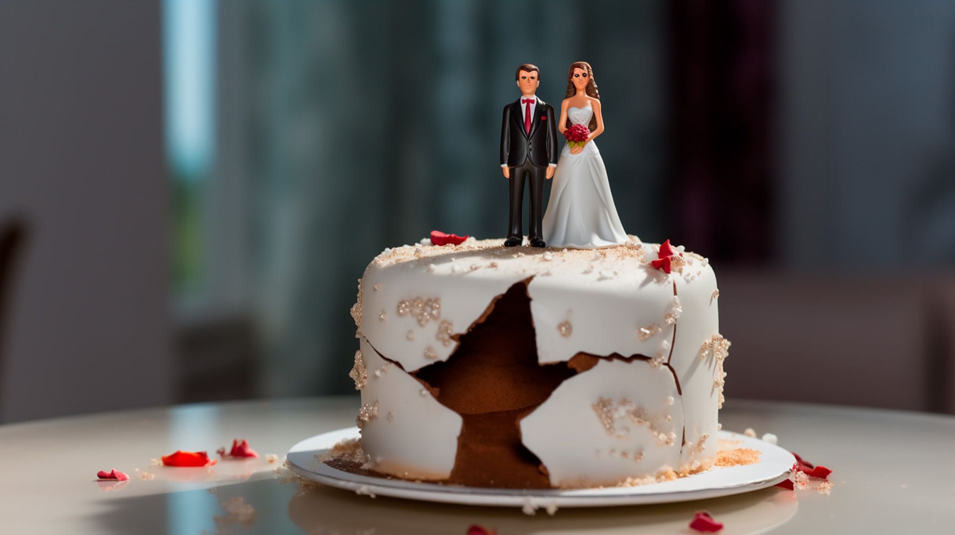 Pastel Boda, torta de casamiento pelea , boda cancelada matrimonio - visualesIA