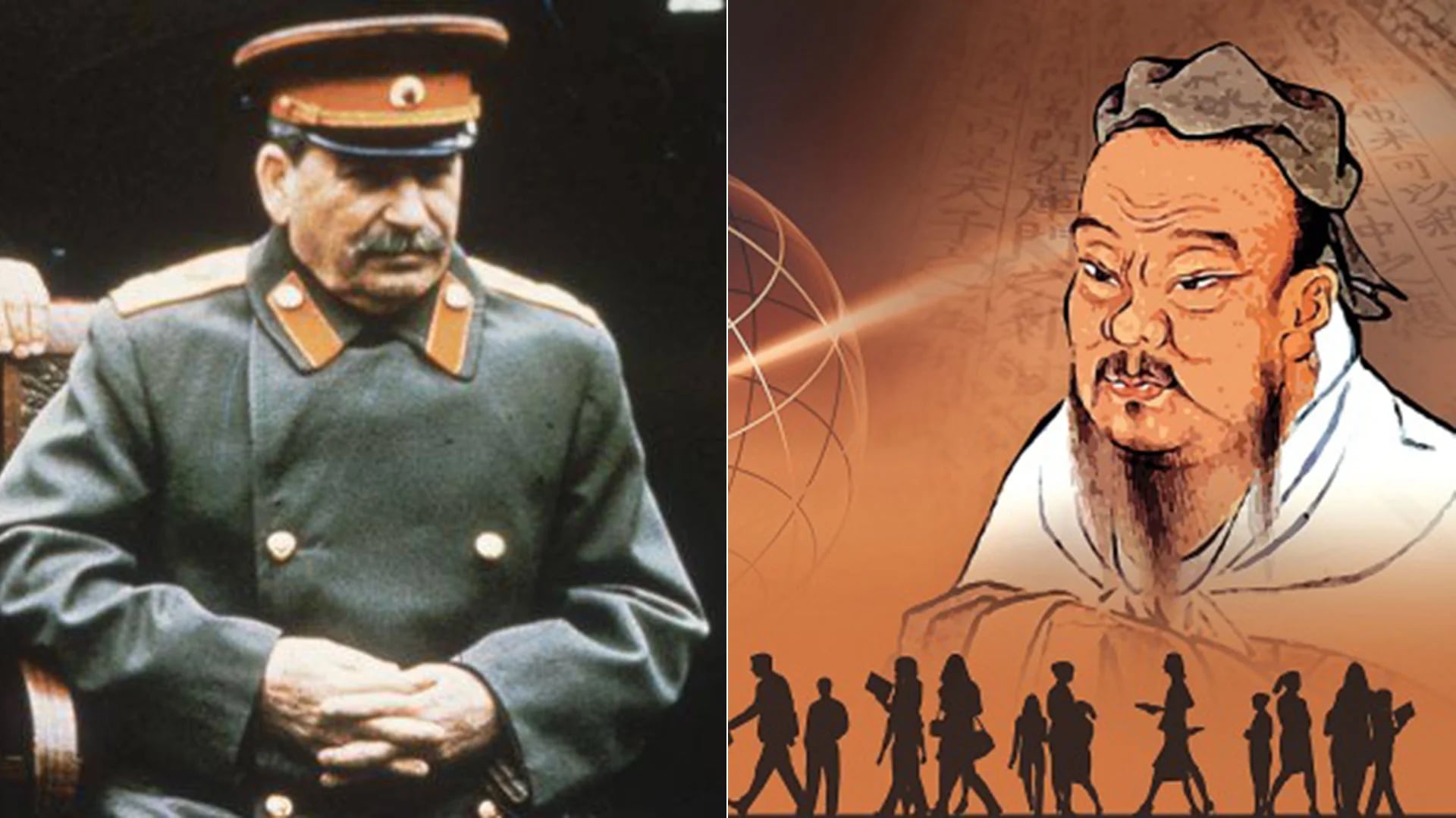 Joseph Stalin (izquierda), líder de la USSR entre 1922-1952 y Confucio (derecha), fundador de la doctrina ‘confucianismo’