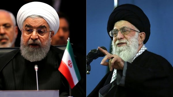El presidente de IrÃ¡n, Hassan Rouhani, y el lÃ­der supremo Ali Khamenei