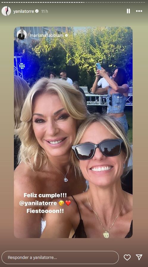 Yanina Latorre con el Polaco en su fiesta de cumpleaños (Instagram)