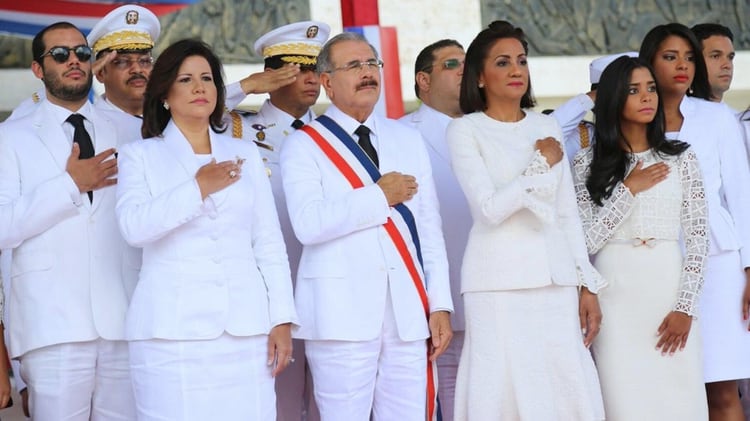Danilo Medina al asumir su segundo mandato en 2016 (@PresidenciaRD)