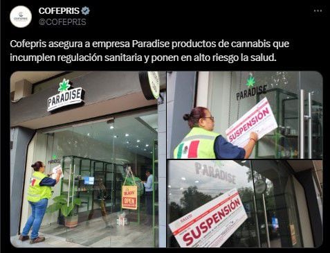 Cofepris clausuró sucursales de la empresa de Vicente Fox (Twitter/@COFEPRIS)