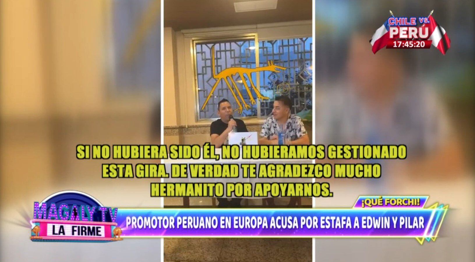 Promotor peruano en Europa acusa de estafa a Edwin Sierra y Pilar Gasca. (Captura: Magaly TV La Firme)