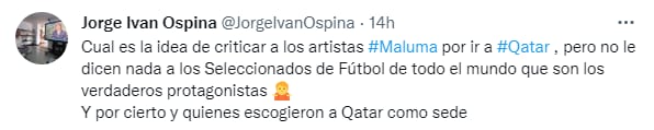Jorge Iván Ospina defiende a Maluma.