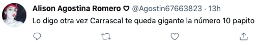 Críticas de los usuarios contra Jorge Carrascal en Twitter. Pantallazo.