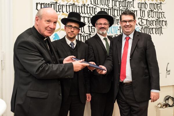 Rabinos y sacerdotes católicos en el encuentro de esta semana en Jerusalén.