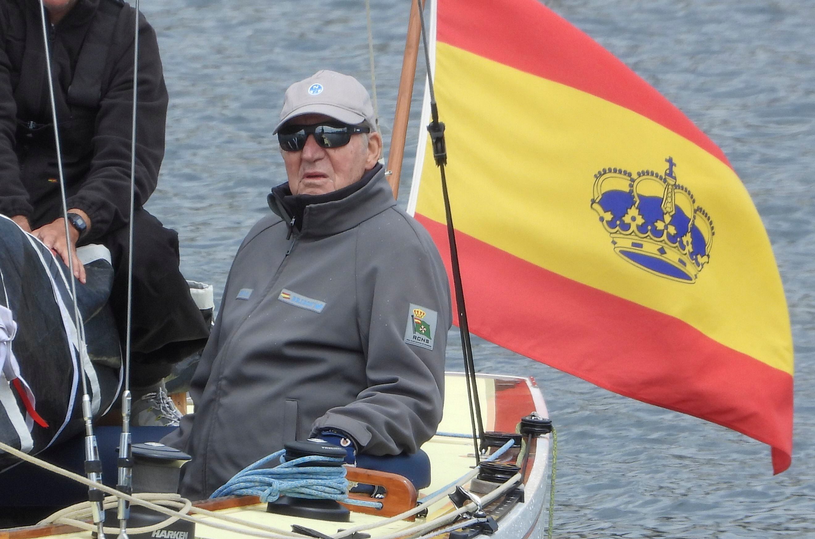 Juan Carlos I, on a recent visit to Galicia, Spain