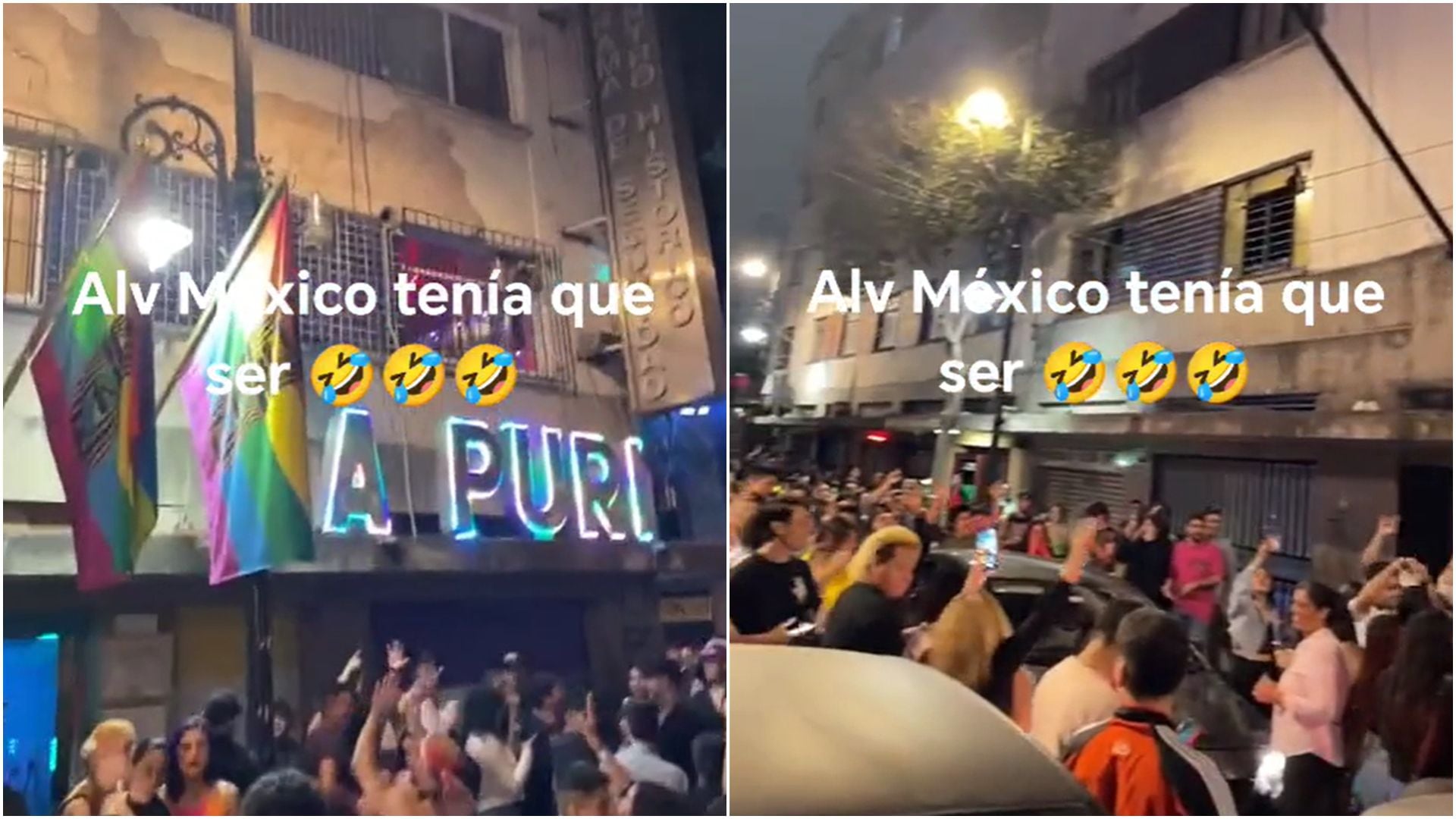 Outside of "The Puri"Mexicans received the tremor with emotion Photo: Tiktok/@melizzitaa99