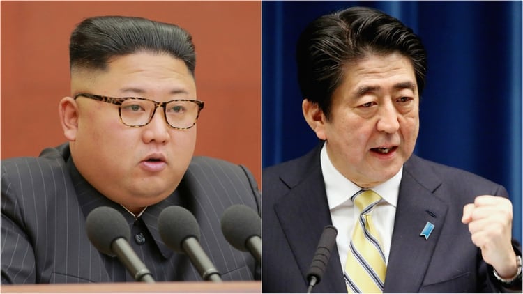 Kim Jong-un y Shinzo Abe.