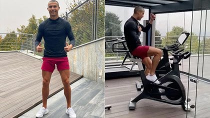 Ronaldo publicó un video suyo mientras entrenaba en su casa