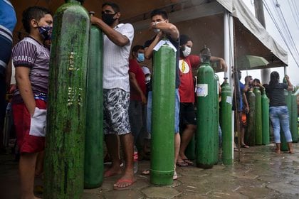 La región del Amazonas, en Brasil, sufrió un grave colapso sanitario ante el avance del coronavirus (Photo by MARCIO JAMES / AFP)