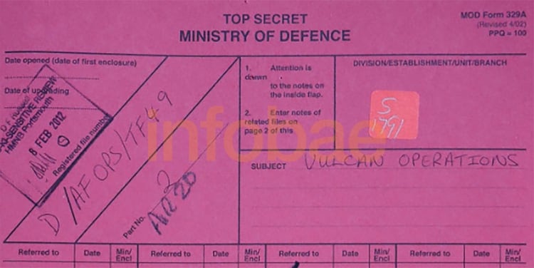 El documento secreto del ministerio de Defensa britÃ¡nico con el plan de las operaciones para los aviones Vulcano,, elegidos para bombardear Buenos Aires y otros blancos del continente