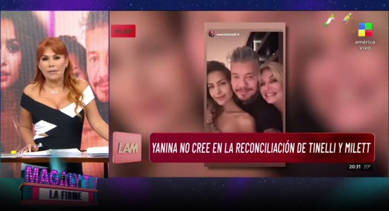 Magaly Medina critica a Milett Figueroa al posar junto a Yanina La Torre. (Captura: Magaly TV La Firme)
