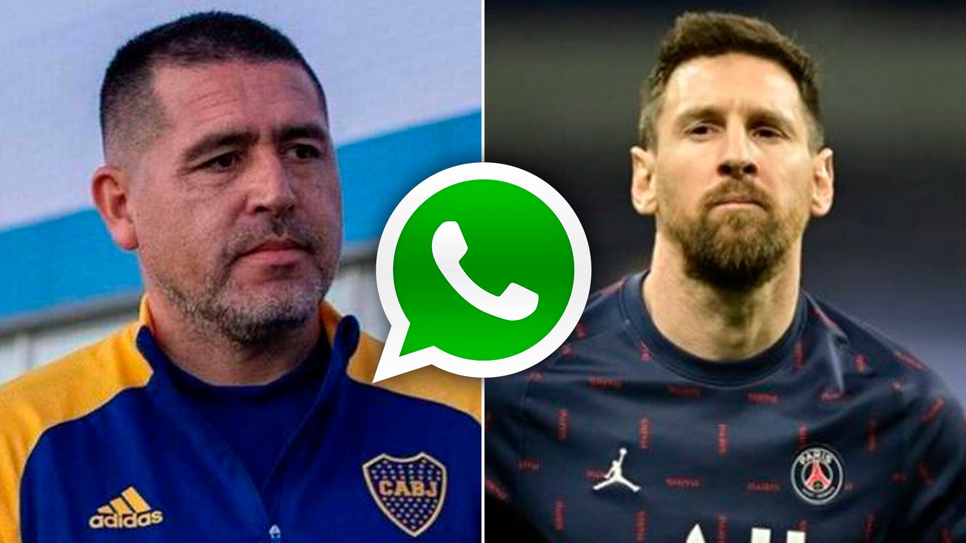 Riquelme y Messi WhatsApp