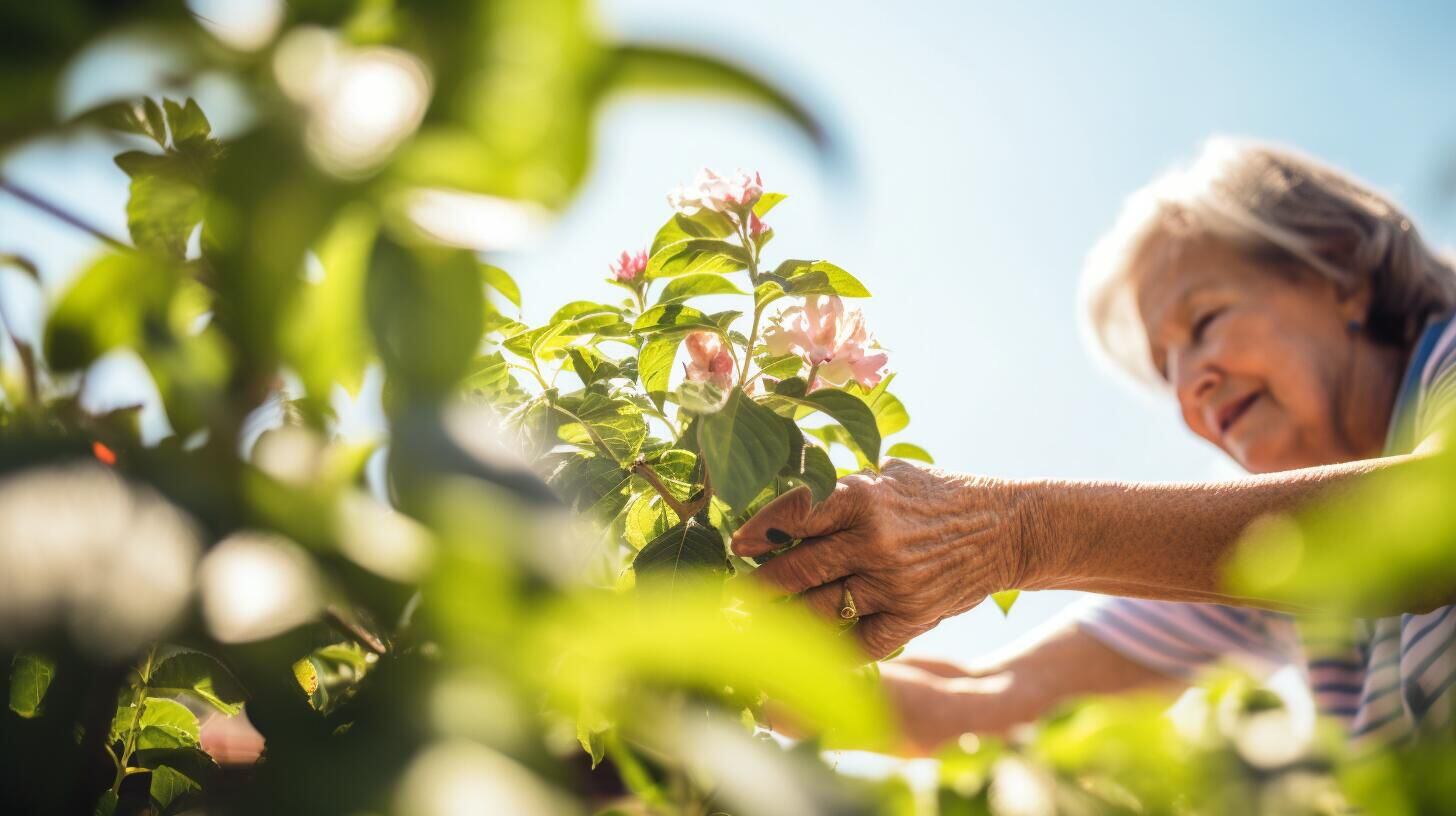 Imagen evocadora de una mujer mayor disfrutando la jardinería, promoviendo la conexión con la tierra y la nutrición a través de su huerta. Una representación visual que resalta el bienestar y el amor por la naturaleza. (Imagen Ilustrativa Infobae)