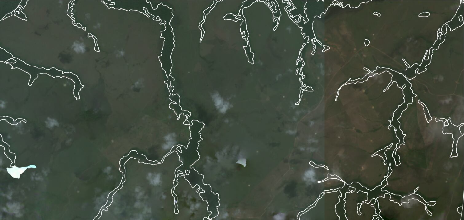 Imagen satelital tomada por el programa Guacamaya.