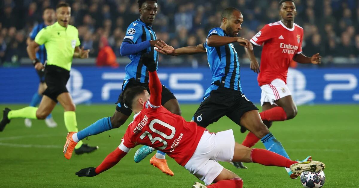 Benfica beat Brugge 1-0 for Champions League round of 16 first leg