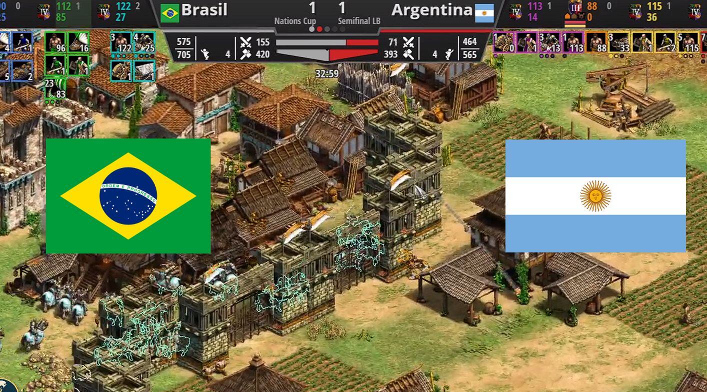 Argentina y Brasil se cruzaron en las semis del lower bracket de la Nations Cup de Age of Empires.