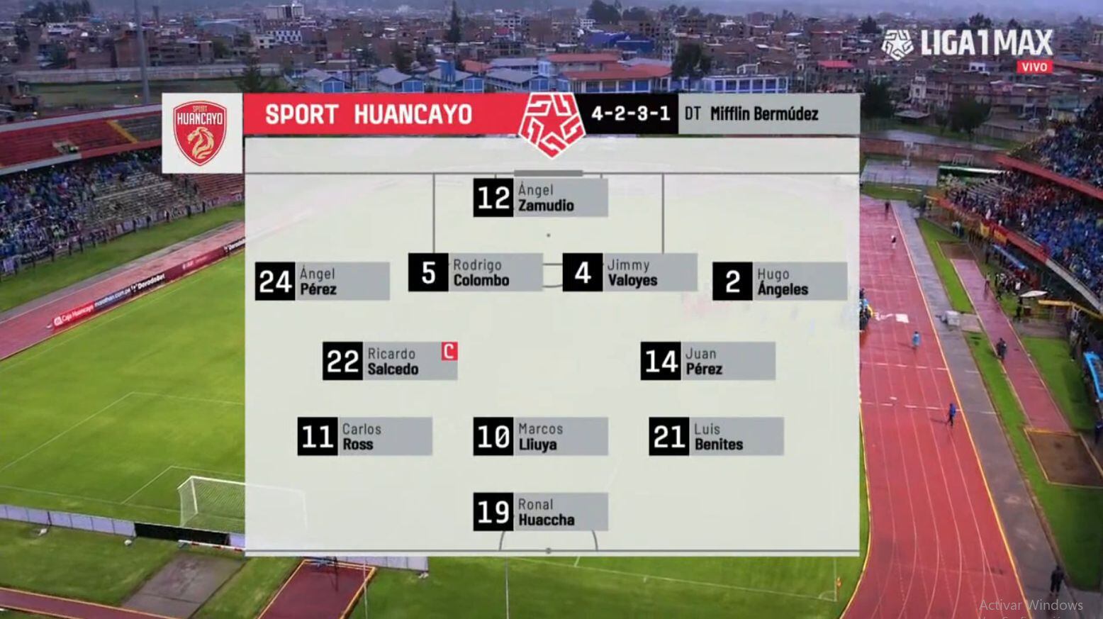 1 time de Sport Huancayo ante Alianza Lima Po Fecha 9 De Liga 1.