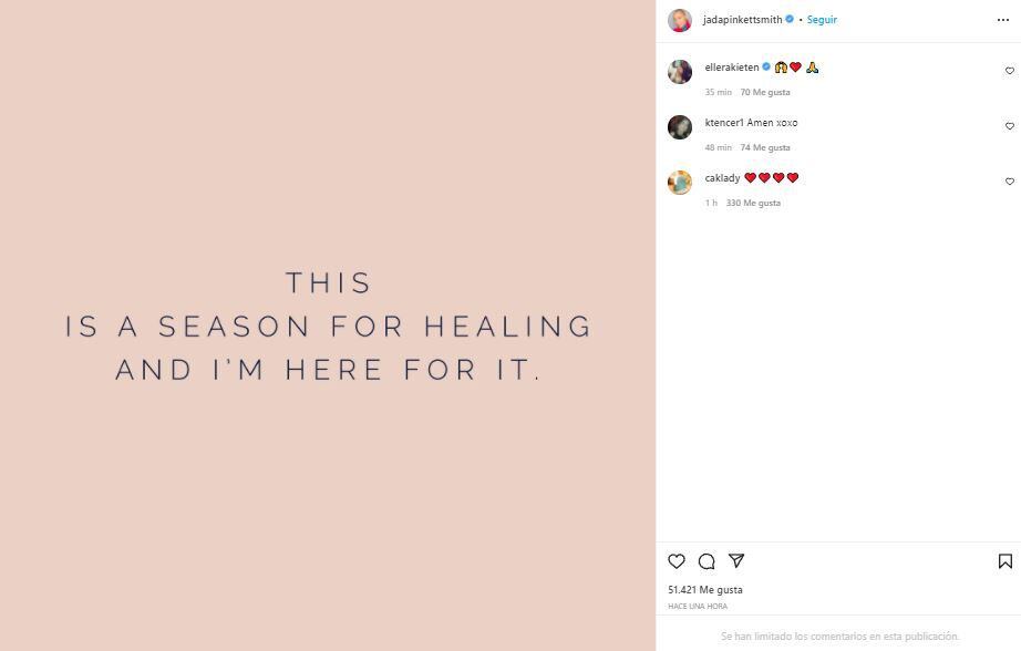 屏幕截图：@jadapinkettsmith /instagram）