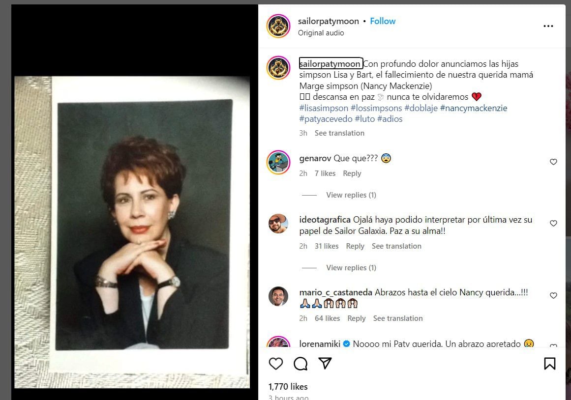 Nancy MacKenzie destacó en el doblaje mexicano con su entrañable personaje (Foto: Recorte)