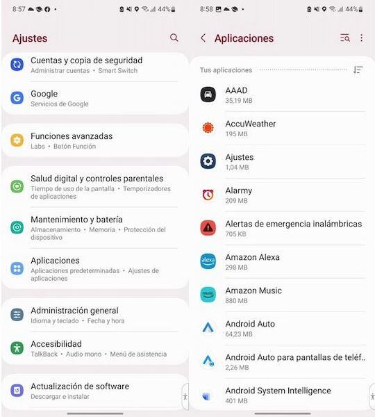 Buscar aplicaciones ocultas en celulares Android usando el menú de Ajustes. (Xataka)