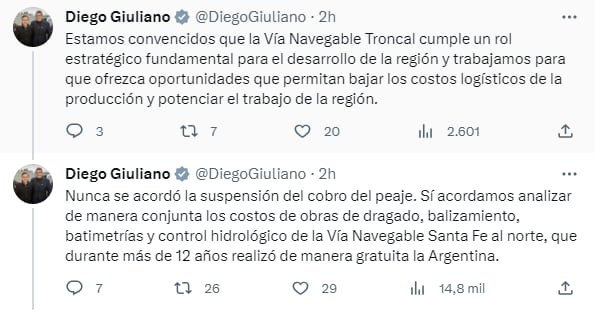 El ministro de Transporte argentino contestó a la cancillería de Paraguay 