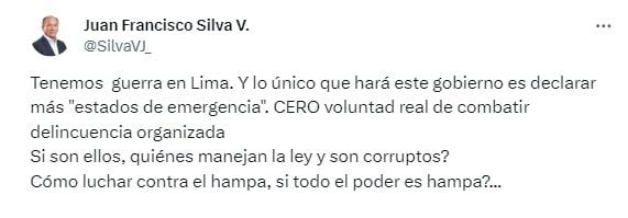 Exministro de Transportes, Juan Silva, se pronunció en sus redes sociales.