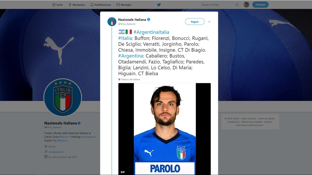 El grosero error de la selección italiana: informó que el DT de Argentina es Bielsa