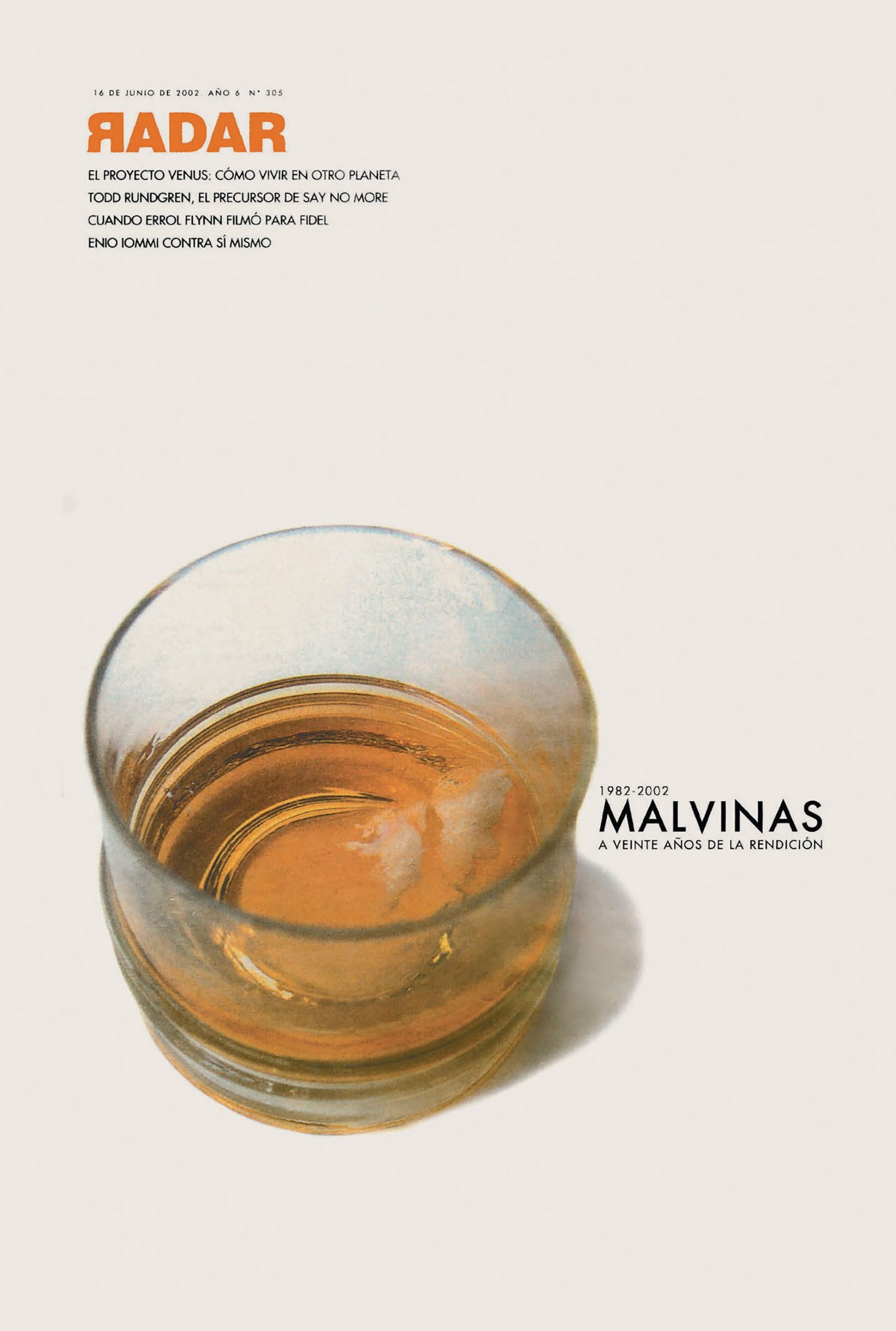 Una de las tapas del suplemento RADAR de página 12 que Alejandro diseñó en conmemoración de la guerra de Malvinas