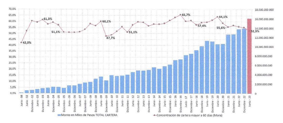 Cartera de los hospitales y clínicas a junio del 2023 - crédito Asociación Colombiana de Hospitales y Clínicas