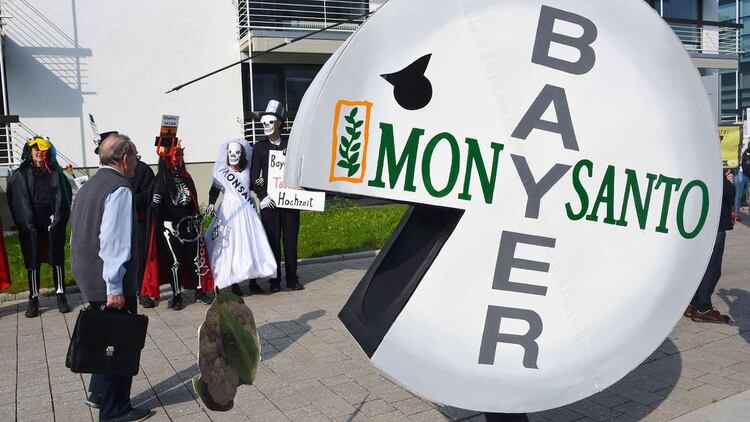 Una protesta contra Bayer, que adquirió Monsanto el año pasado, por el herbicida glifosato (Foto: NA)