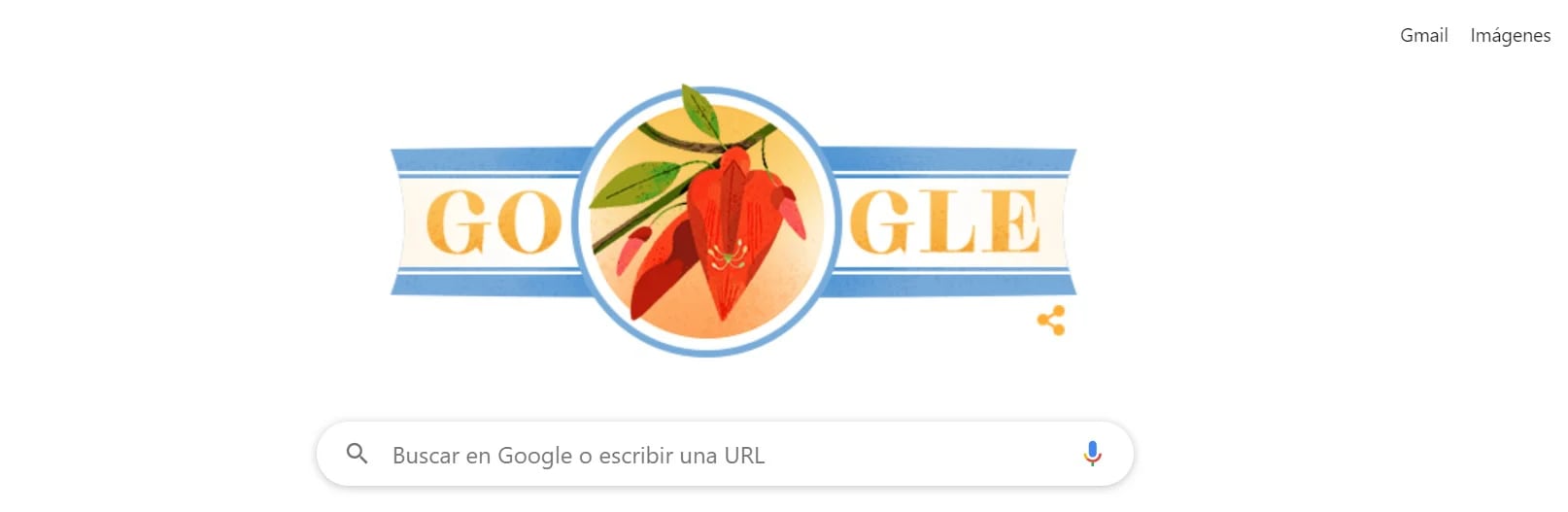 La flor del ceibo y los colores de la bandera en el doodle de Google dedicado a la Declaración de la Independencia en Argentina.