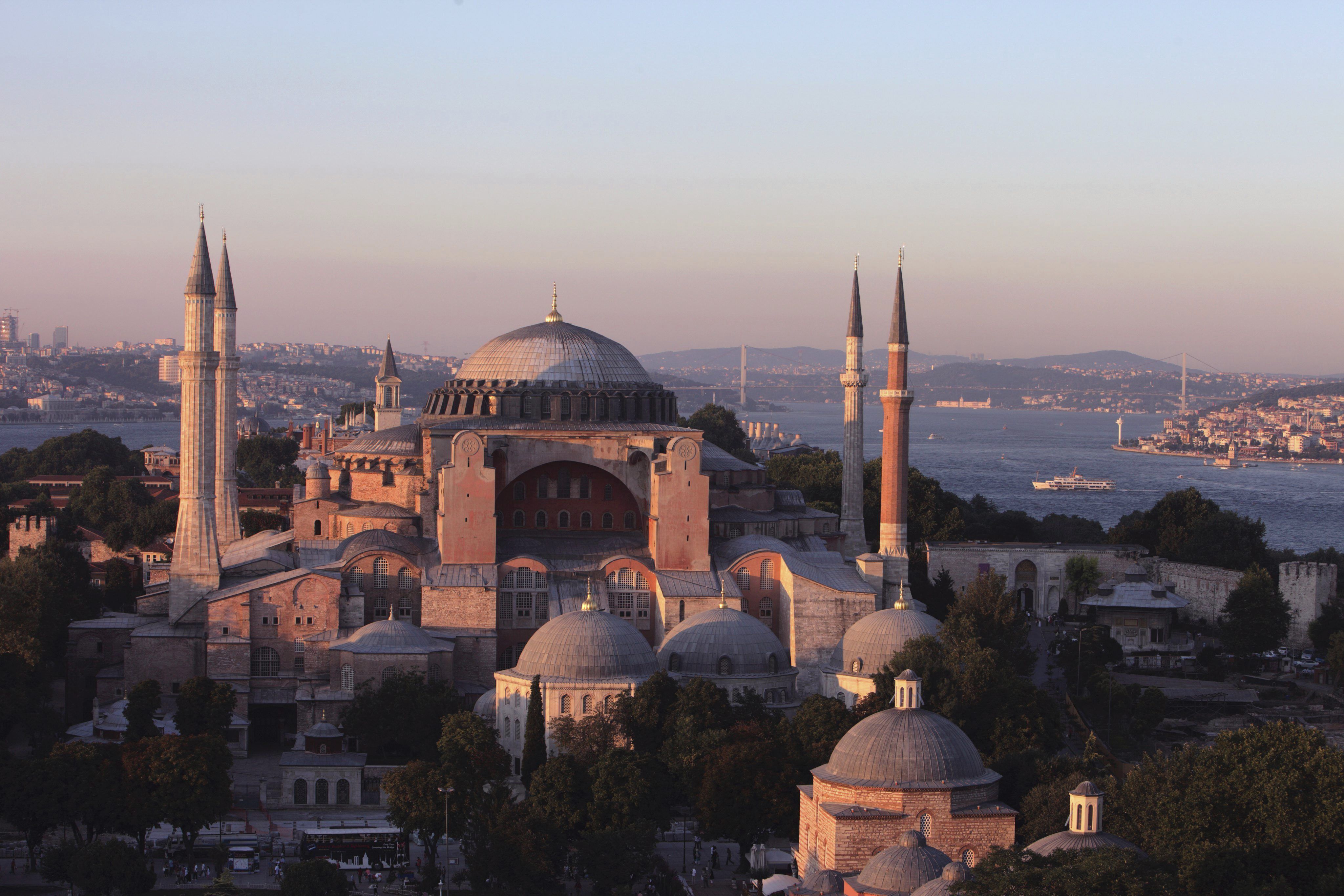 The evening light bathes the basilica of Santa Sophia in Istanbul, Turkey. EFE/Tolga Bozoglu/File
