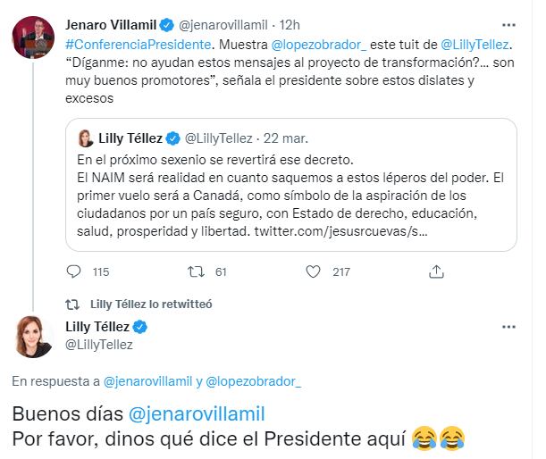 Lilly Tellez contro Jenaro Villamil per la menzione di AMLO