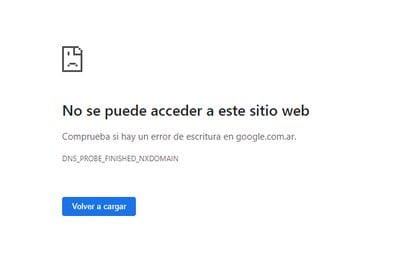 La web de Google Argentina estuvo caída durante varios minutos