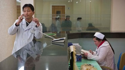 Recepción de la Maternidad de Pyongyang, en Corea del Norte (AP Photo/David Guttenfelder)