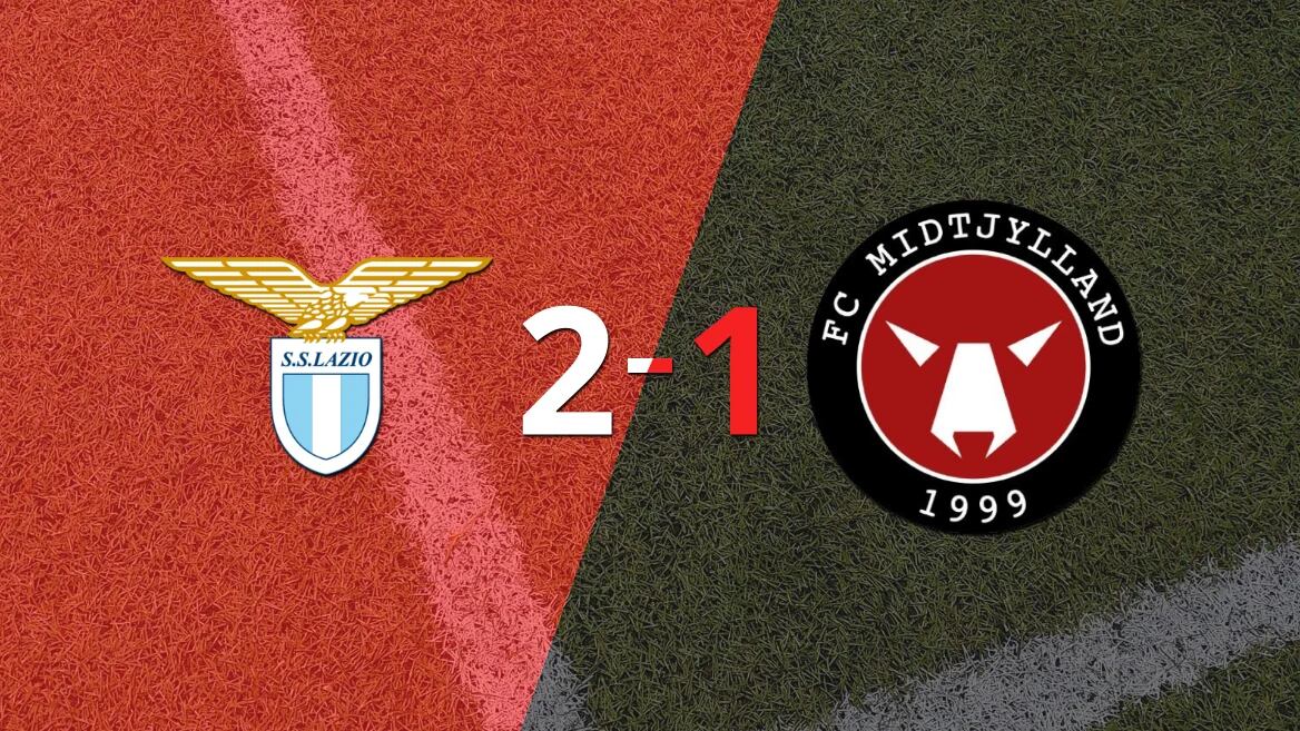 Con la mínima diferencia, Lazio venció a Midtjylland por 2 a 1