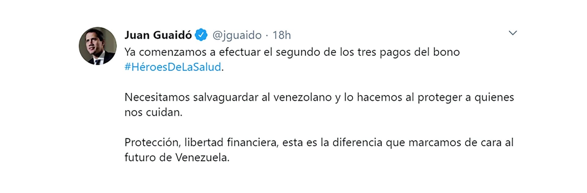 El anuncio de Guaidó en Twitter