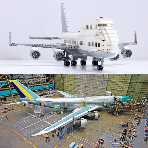 Una versión Lego del avión más reconocido del mundo y la última variante 747-8 en pleno ensamblaje