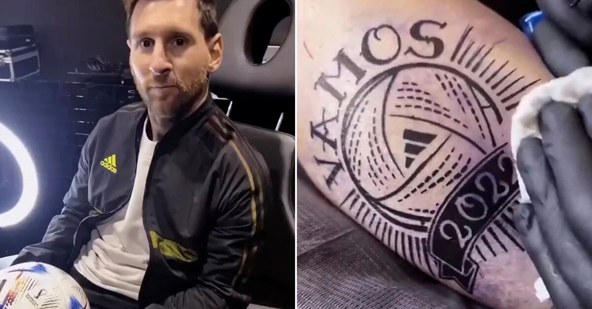 Real o fake? Lionel mostró un llamativo tatuaje en su pierna antes del sorteo Mundial - Infobae